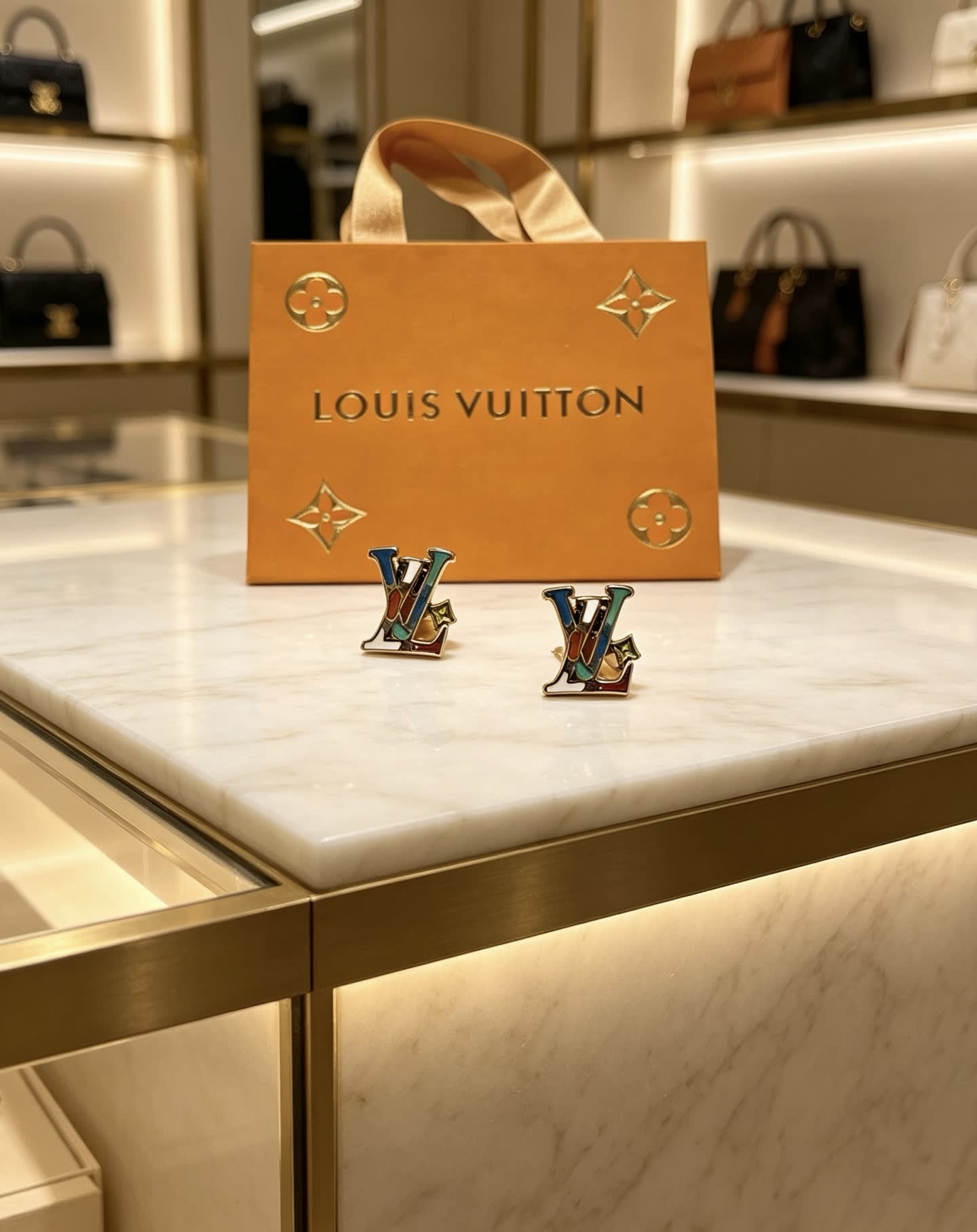 Louis Vuitton Monogram World Tour Earrings